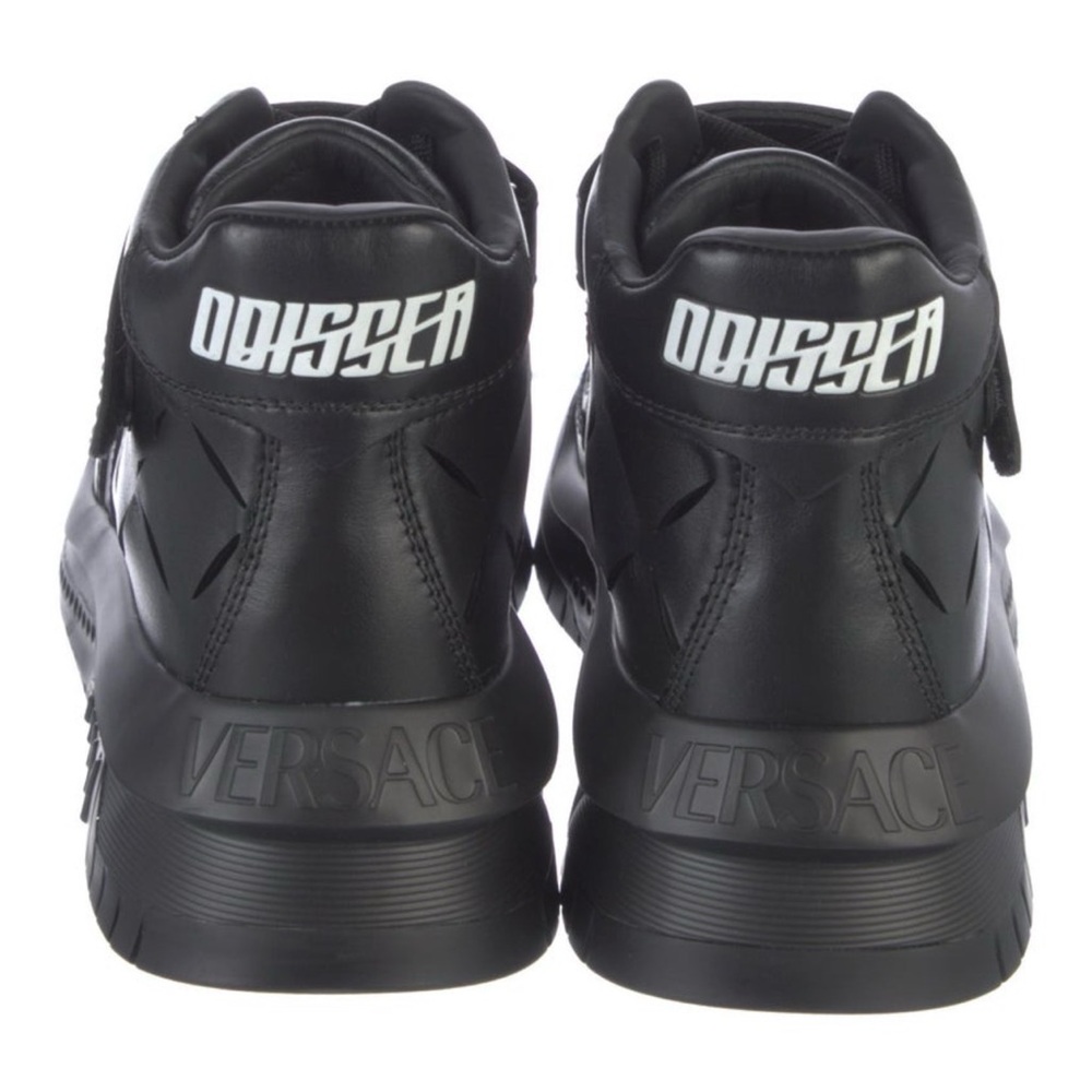 $1175 NEW size 41 Versace Black High-Top Sneakers with Velcro Strap - Picture 14 of 14